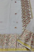 Off White Gota Patti Work Kota Doria Saree - Luxurion World