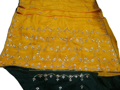 Yellow Hand Gota Patti Uppada Silk Saree - Luxurion World