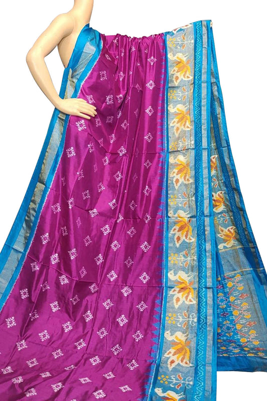 Pink Handloom Ikat Pure Silk Saree - Luxurion World
