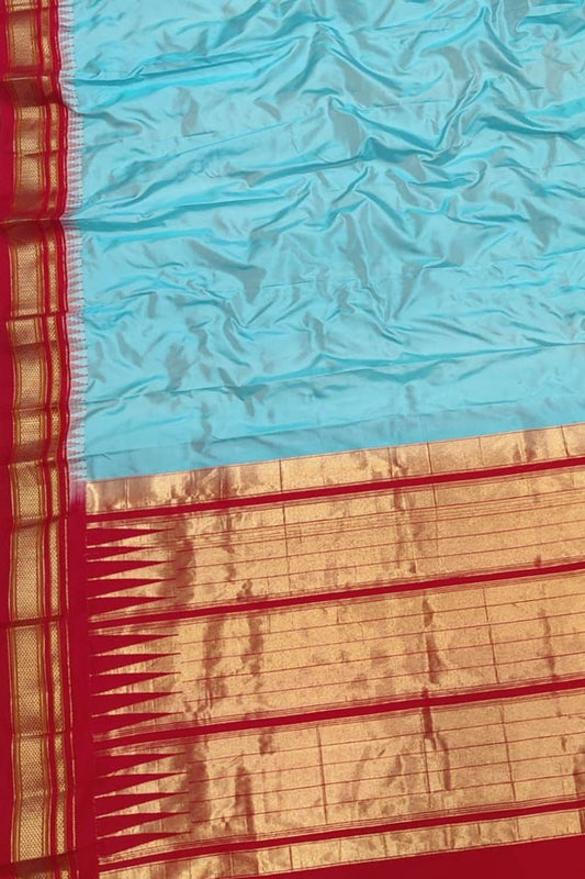 Blue Ilkal Handloom Pure Silk Saree - Luxurion World