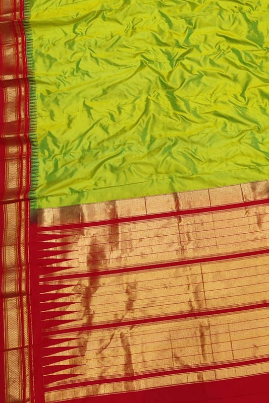 Green Ilkal Handloom Pure Silk Saree - Luxurion World