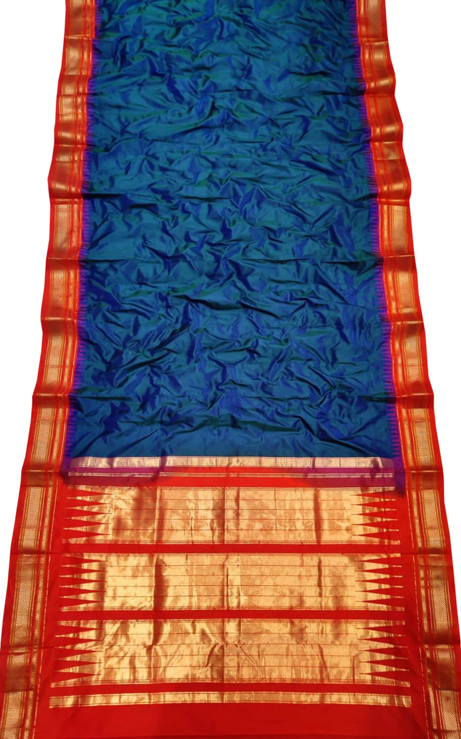 Blue Ilkal Handloom Pure Silk Saree - Luxurion World