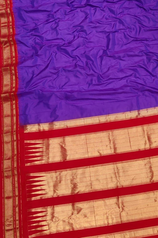 Purple Ilkal Handloom Pure Silk Saree