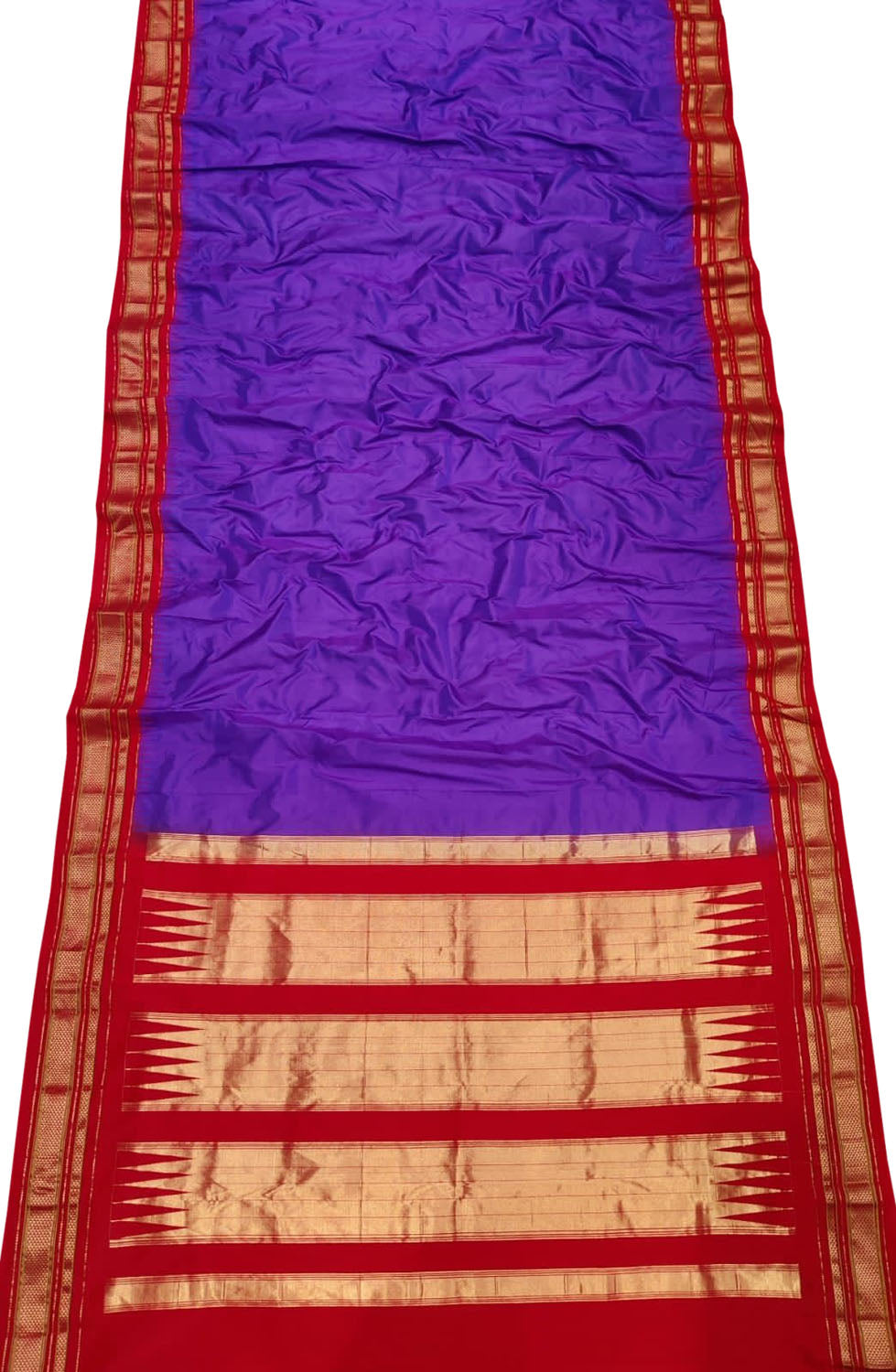 Purple Ilkal Handloom Pure Silk Saree - Luxurion World