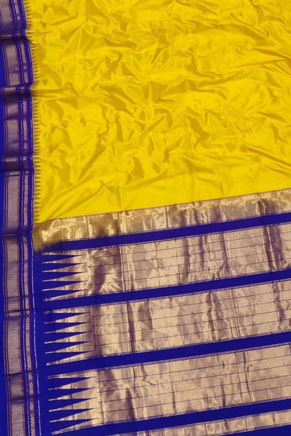 Yellow Ilkal Handloom Pure Silk Saree - Luxurion World