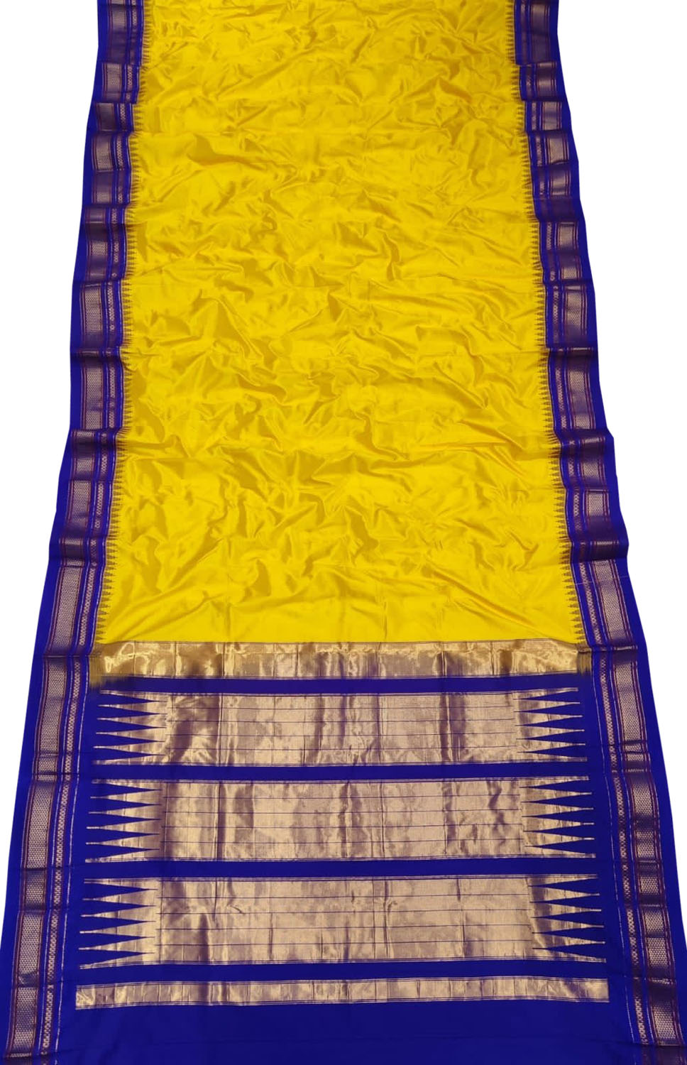 Yellow Ilkal Handloom Pure Silk Saree - Luxurion World