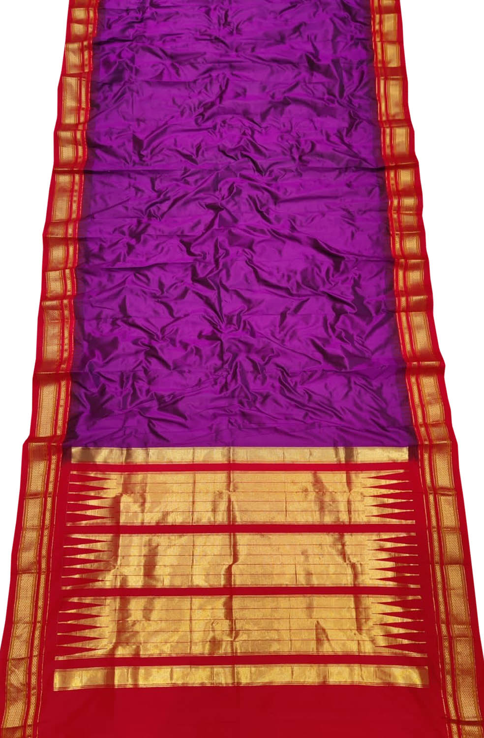 Purple Ilkal Handloom Pure Silk Saree - Luxurion World