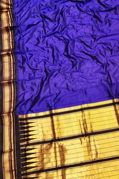 Blue Ilkal Handloom Pure Silk Saree - Luxurion World