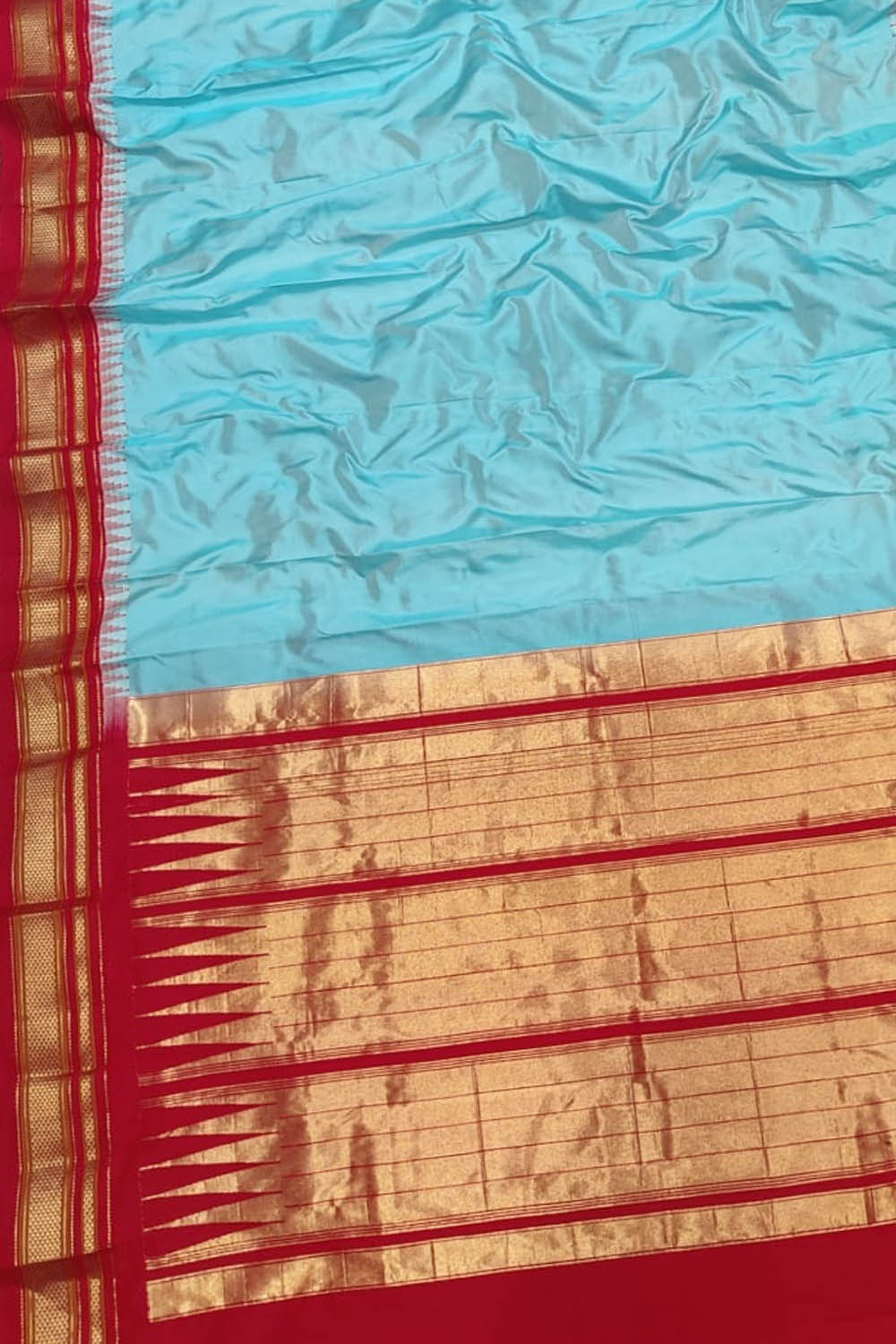 Blue Ilkal Handloom Pure Silk Saree - Luxurion World
