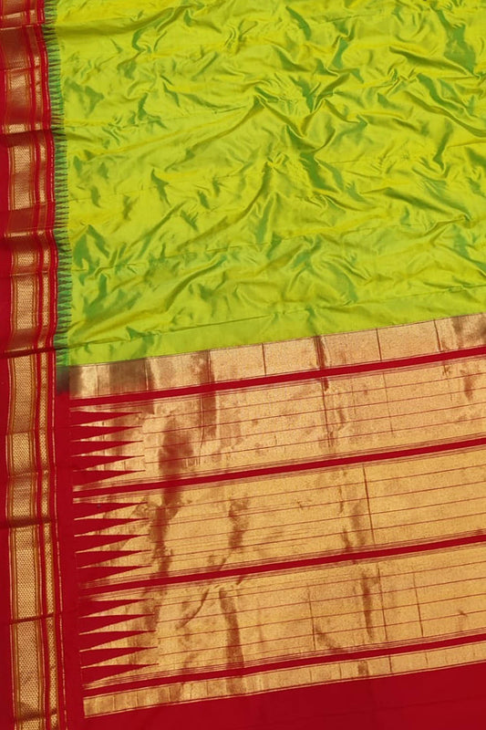 Green Ilkal Handloom Pure Silk Saree - Luxurion World