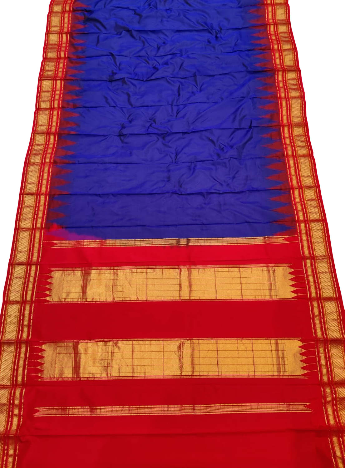 Blue Ilkal Handloom Pure Silk Saree - Luxurion World