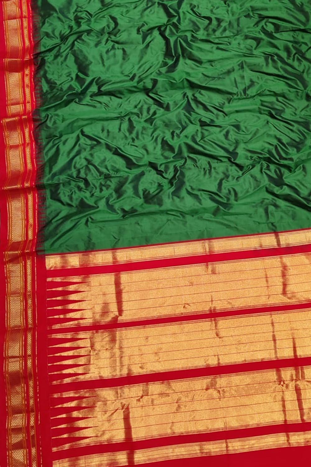 Green Ilkal Handloom Pure Silk Saree - Luxurion World