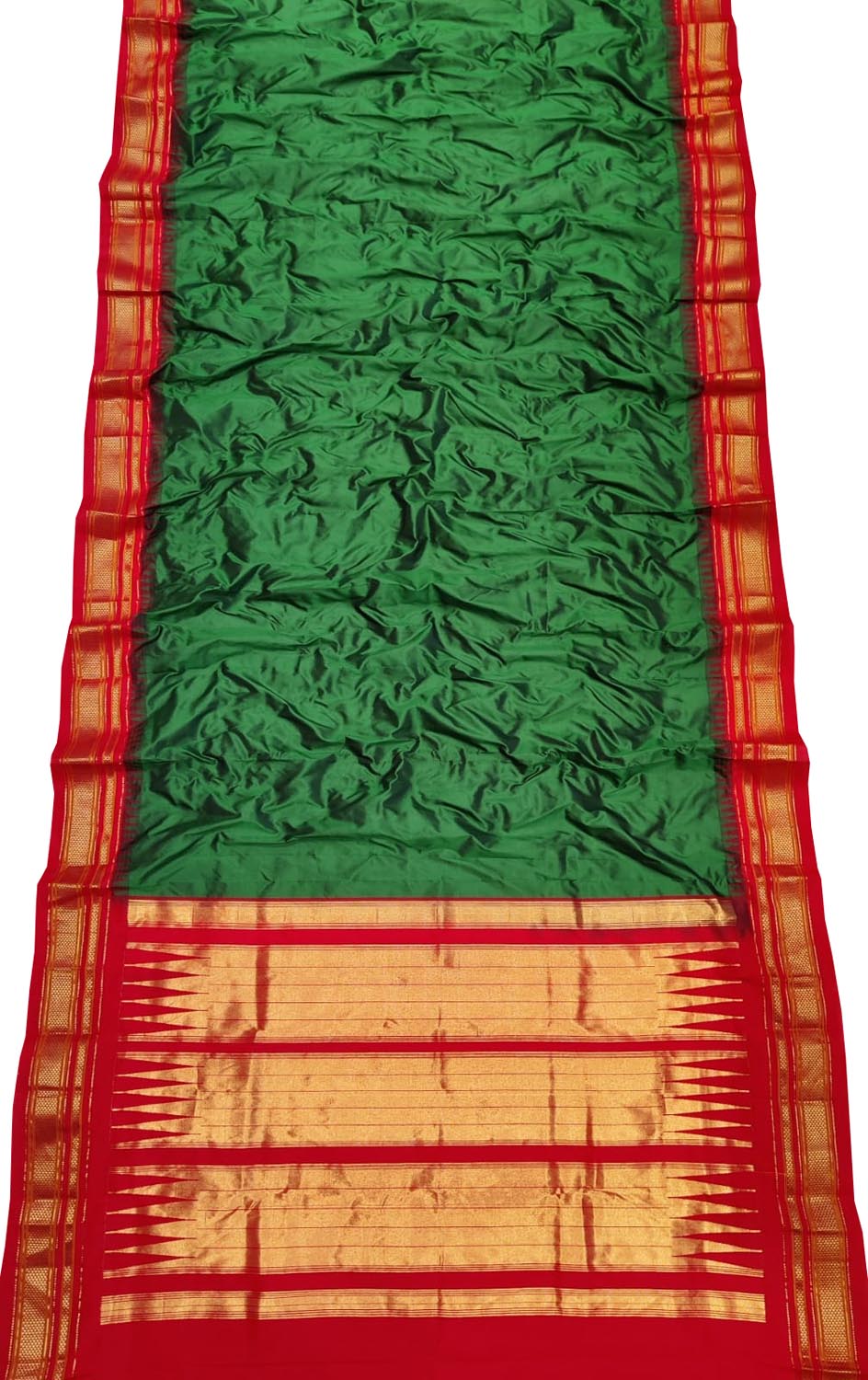 Green Ilkal Handloom Pure Silk Saree - Luxurion World