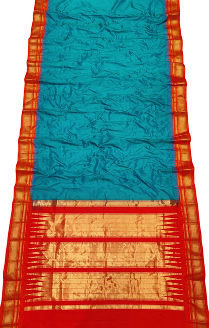 Blue Ilkal Handloom Pure Silk Saree - Luxurion World