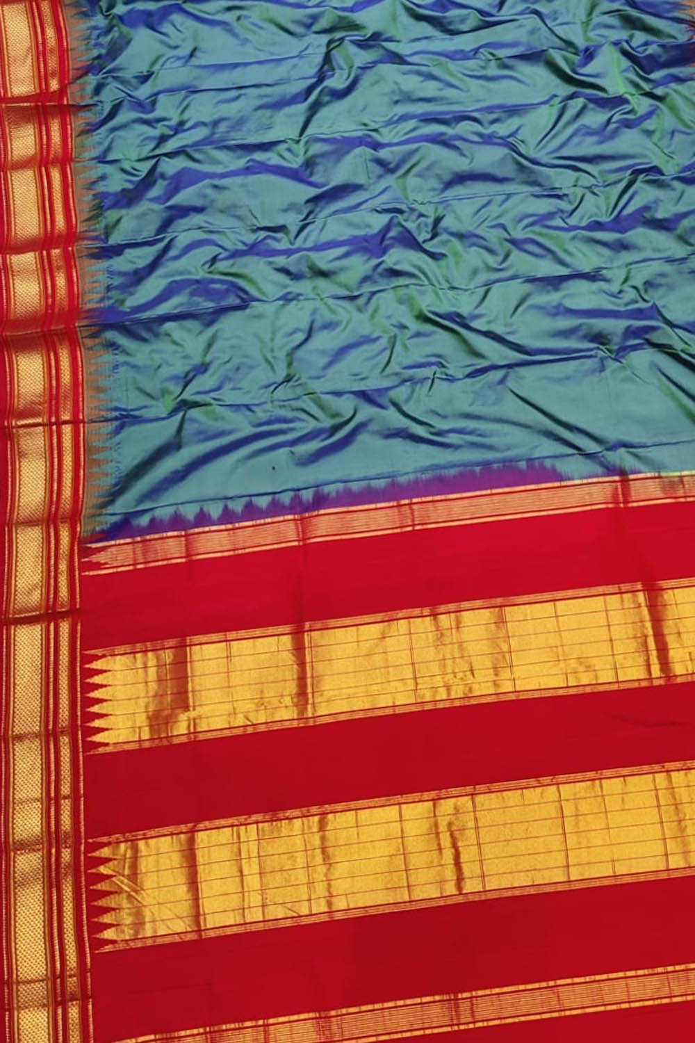 Blue Ilkal Handloom Pure Silk Saree - Luxurion World