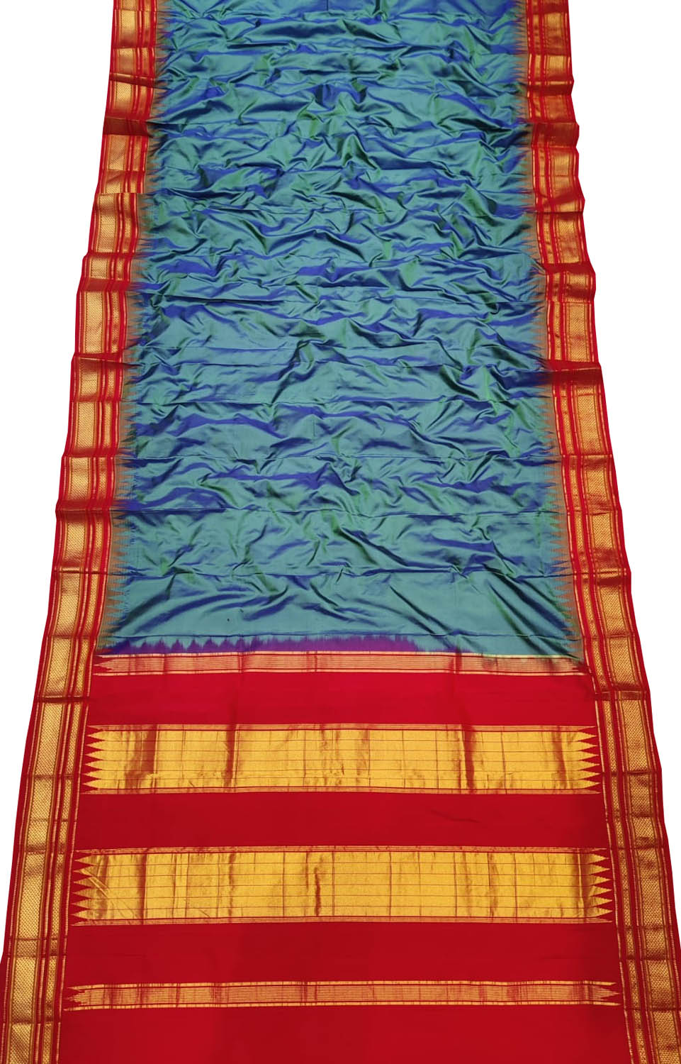 Blue Ilkal Handloom Pure Silk Saree - Luxurion World