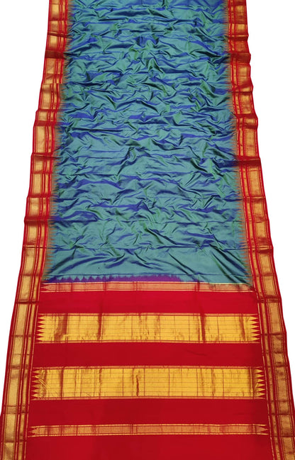 Blue Ilkal Handloom Pure Silk Saree - Luxurion World