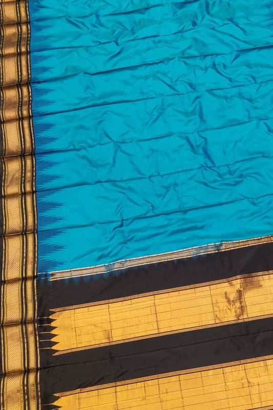 Blue Ilkal Handloom Pure Silk Saree - Luxurion World