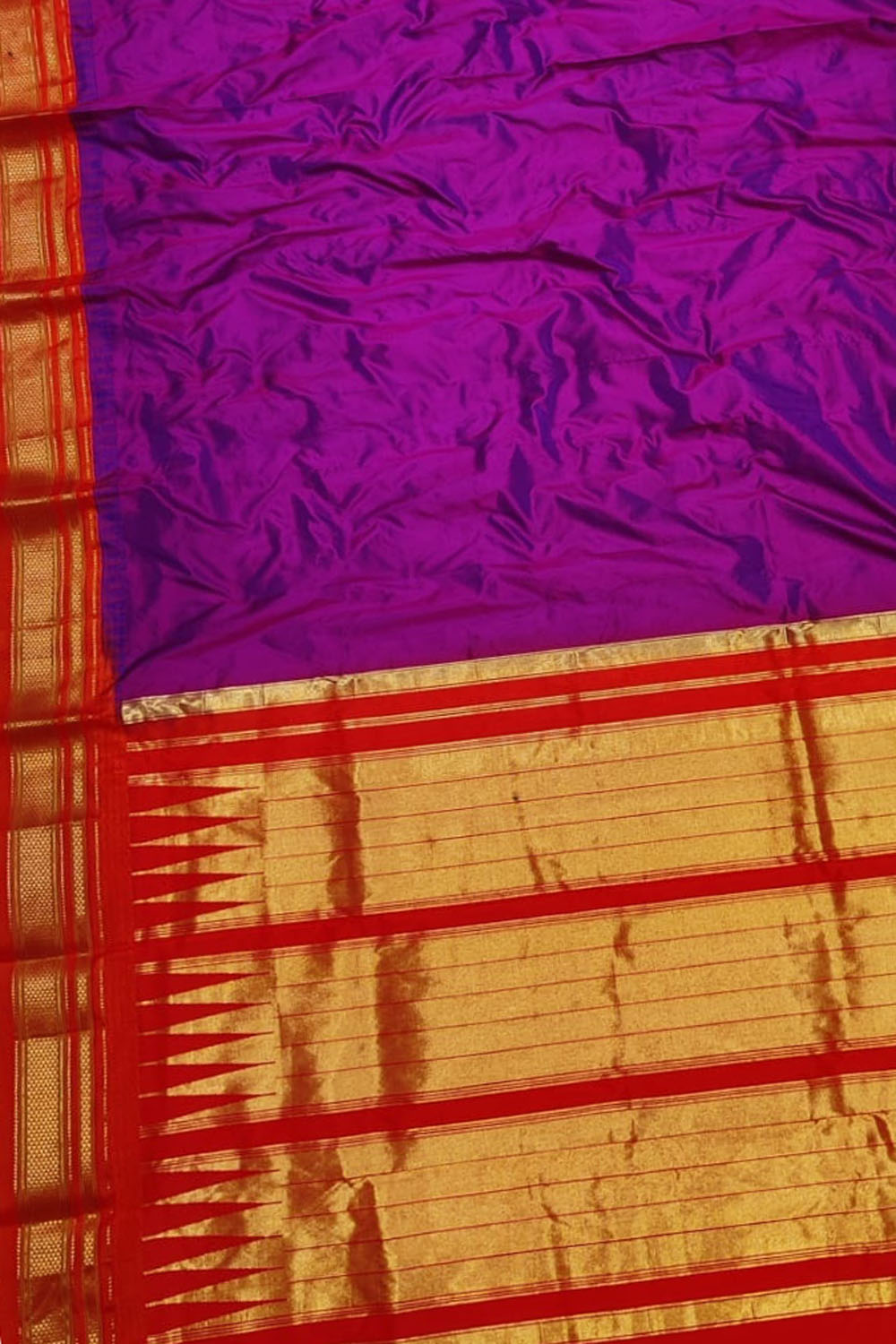 Purple Ilkal Handloom Pure Silk Saree - Luxurion World