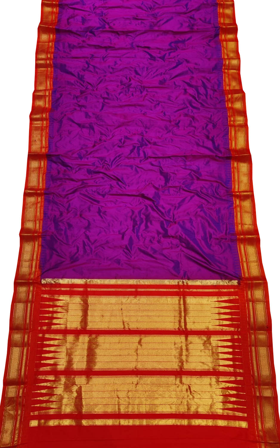 Purple Ilkal Handloom Pure Silk Saree - Luxurion World
