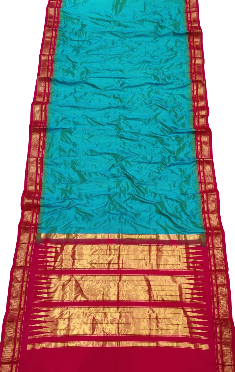 Blue Ilkal Handloom Pure Silk Saree - Luxurion World