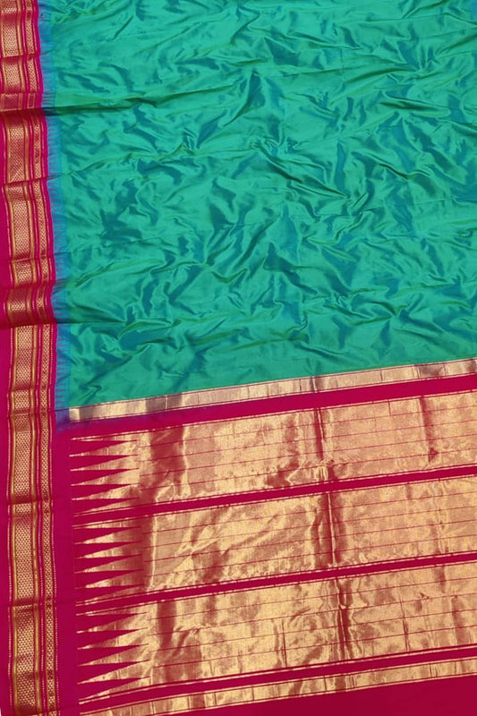 Green Ilkal Handloom Pure Silk Saree - Luxurion World
