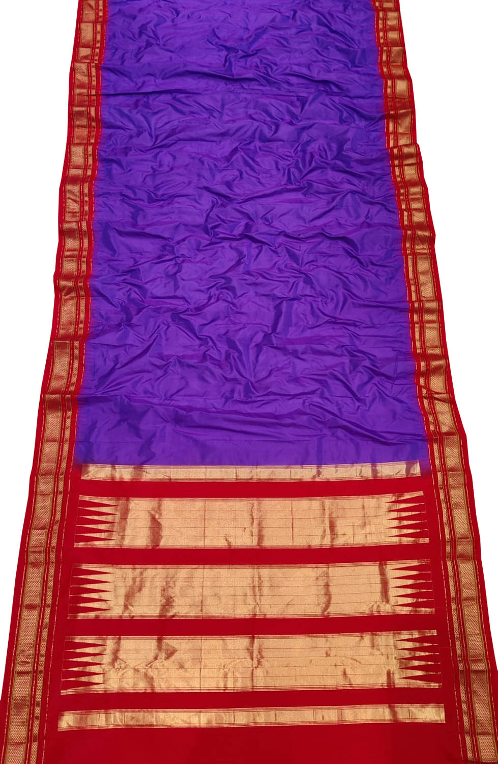 Purple Ilkal Handloom Pure Silk Saree - Luxurion World