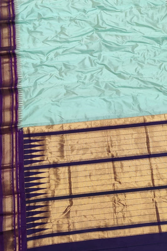 Blue Ilkal Handloom Pure Silk Saree - Luxurion World