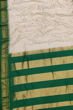 Off White Ilkal Handloom Pure Silk Saree - Luxurion World