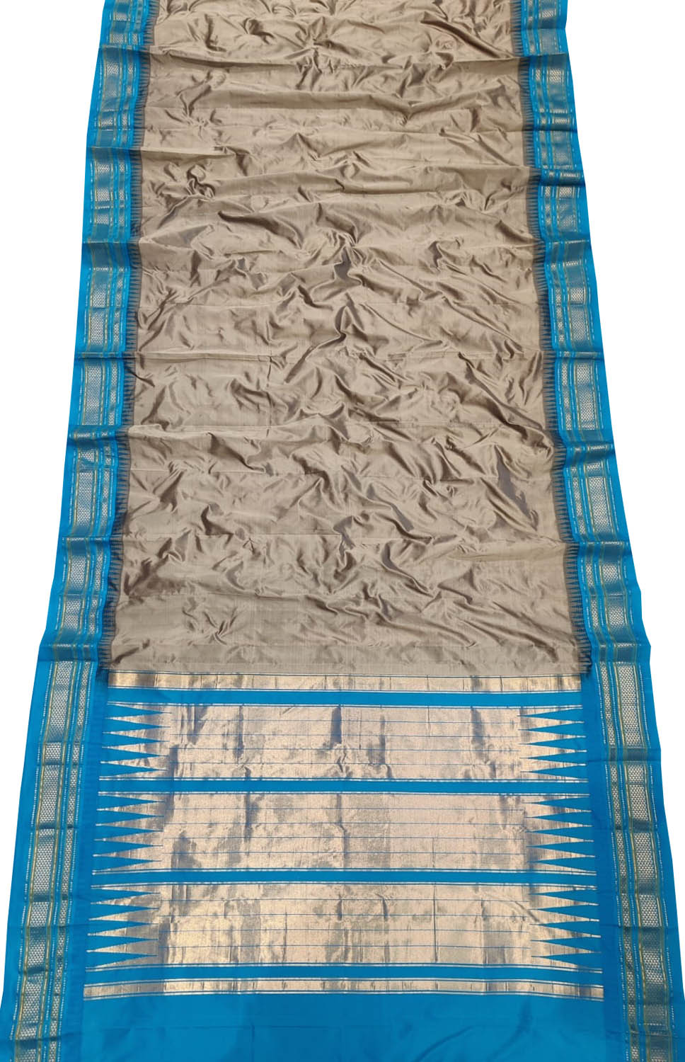 Grey Ilkal Handloom Pure Silk Saree - Luxurion World