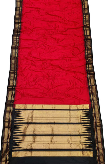 Red Ilkal Handloom Pure Silk Saree - Luxurion World