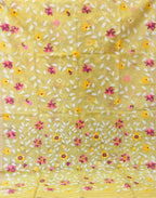Yellow Jamdani Pure Muslin Silk Saree - Luxurion World