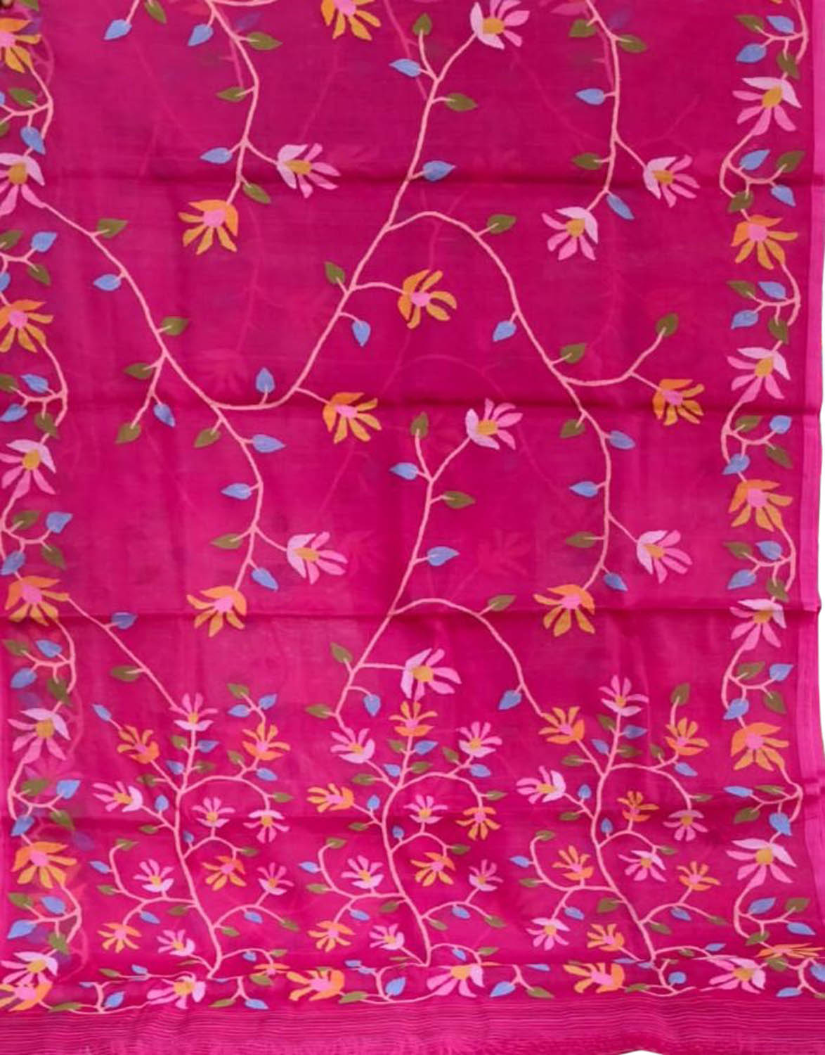Pink Jamdani Pure Muslin Silk Saree - Luxurion World