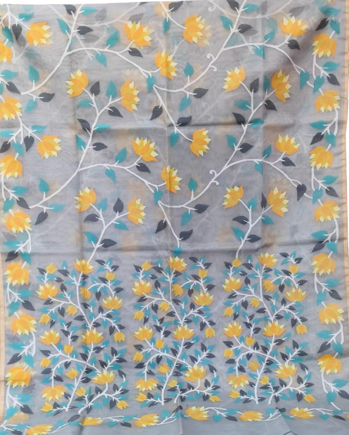 Pastel Jamdani Pure Muslin Silk Saree - Luxurion World