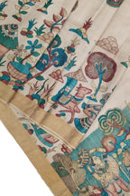 Hand-Painted Pastel Kalamkari Tussar Silk Saree: Exquisite Beauty - Luxurion World