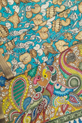 Multicolor Kalamkari Hand Painted Pure Bangalore Silk Saree - Luxurion World