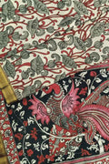 Multicolor Kalamkari Hand Painted Pure Bangalore Silk Saree - Luxurion World