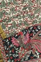 Multicolor Kalamkari Hand Painted Pure Bangalore Silk Saree - Luxurion World
