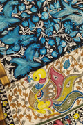 Multicolor Kalamkari Hand Painted Pure Bangalore Silk Saree - Luxurion World