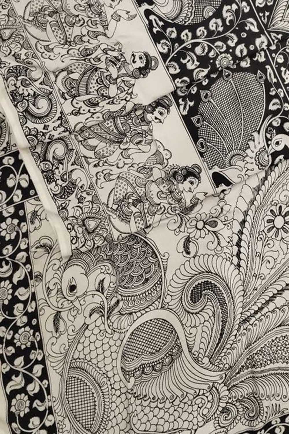 Elegant and Timeless: Hand Painted Chennur Silk Saree - Luxurion World