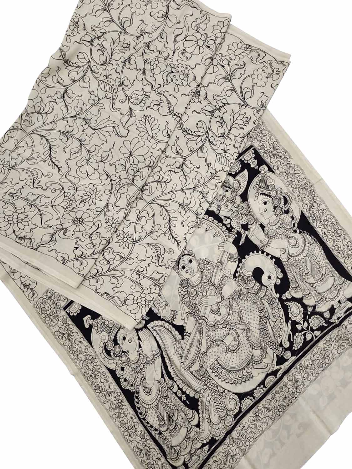 Elegant and Timeless: Hand Painted Chennur Silk Saree - Luxurion World