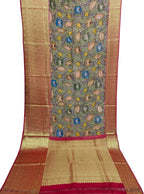 Exquisite Multicolor Kalamkari Silk Kanjeevaram Border Saree - Luxurion World