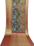 Exquisite Multicolor Kalamkari Silk Kanjeevaram Saree with Pure Silk Border - Luxurion World