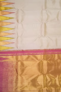 Handloom Silk Saree: Pastel & Golden Kanjeevaram - Professional Quality - Luxurion World