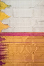 Handloom Silk Saree: Pastel & Golden Kanjeevaram - Pure Elegance - Luxurion World