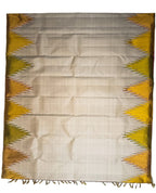 Handloom Silk Saree: Pastel & Golden Kanjeevaram - Pure Elegance - Luxurion World