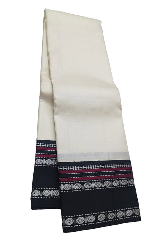 Handloom Silk Saree: White & Black Kanjeevaram Pure Silk - Luxurion World