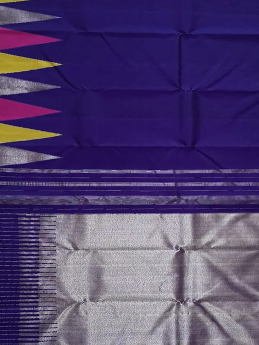 Blue Kanjeevaram Handloom Pure Silk Saree - Luxurion World