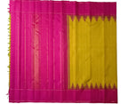 Green And Pink Kanjeevaram Handloom Pure Silk Saree - Luxurion World