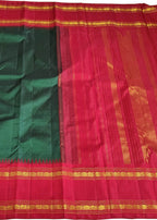 Green Kanjeevaram Handloom Pure Silk Saree - Luxurion World